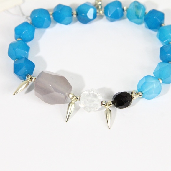 Kendra Scott Sadie Bracelet NEW Fashion Jewelry Beaded stretch blue - Picture 2 of 7